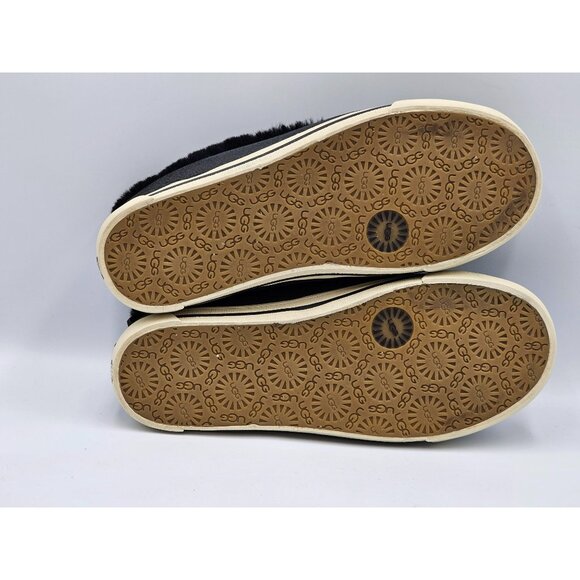 UGG Australia Women's Black Suede Fuzzy Lined Rylan Skimmer Slippers Size 8 2977 - Picture 4 of 16